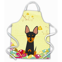 "Caroline's Treasures Easter Eggs English Toy Terrier Apron, Large, Multicolor"