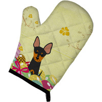 "Caroline's Treasures Easter Eggs English Toy Terrier Oven Mitt, Multicolor, 12"" x 8.5"""