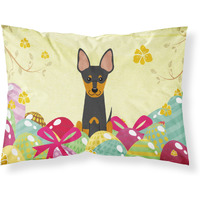 Easter Eggs English Toy Terrier Fabric Standard Pillowcase