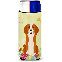"Caroline's Treasures Easter Eggs English Foxhound Michelob Ultra Hugger For Slim Cans, Slim Can, Multicolor"