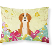 Easter Eggs English Foxhound Fabric Standard Pillowcase