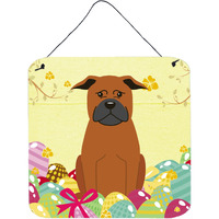 "Caroline's Treasures Easter Eggs Chinese Chongqing Dog Metal Print, 6 x 6, Multicolor"
