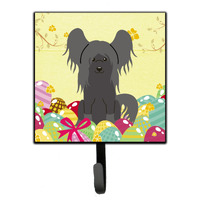 "Caroline's Treasures Easter Eggs Chinese Crested Black Wall Hook, Small, Multicolor"