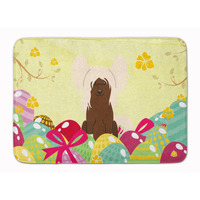 "Caroline's Treasures Easter Eggs Chinese Crested Cream Machine Washable Memory Foam Mat doormats, Multicolor"