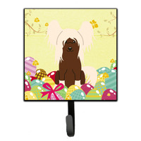 "Caroline's Treasures Easter Eggs Chinese Crested Cream Wall Hook, Small, Multicolor"