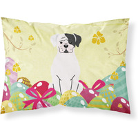 Easter Eggs White Boxer Cooper Fabric Standard Pillowcase