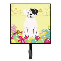 "Caroline's Treasures Easter Eggs White Boxer Cooper Wall Hook, Small, Multicolor"