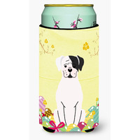 "Caroline's Treasures Easter Eggs White Boxer Cooper Tall Boy Beverage Insulator Hugger, Multicolor"
