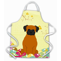 "Caroline's Treasures Easter Eggs Fawn Boxer Apron, Large, Multicolor"