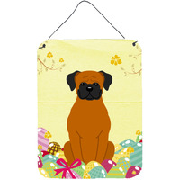 "Caroline's Treasures Easter Eggs Fawn Boxer Metal Print, 16 x 12, Multicolor"