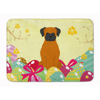 "Caroline's Treasures Easter Eggs Fawn Boxer Machine Washable Memory Foam Mat doormats, Multicolor"