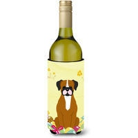 "Caroline's Treasures BB6116LITERK Easter Eggs Flashy Fawn Boxer Wine Bottle Beverage Insulator Hugger, 750ml, Multicolor"