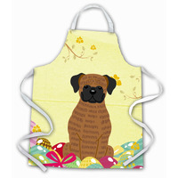 "Caroline's Treasures Easter Eggs Brindle Boxer Apron, Large, Multicolor"