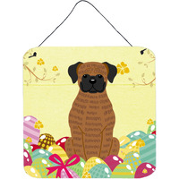 "Caroline's Treasures Easter Eggs Brindle Boxer Metal Print, 6 x 6, Multicolor"