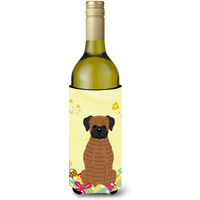"Caroline's Treasures BB6117LITERK Easter Eggs Brindle Boxer Wine Bottle Beverage Insulator Hugger, 750ml, Multicolor"