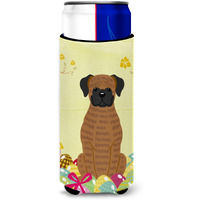 "Caroline's Treasures Easter Eggs Brindle Boxer Michelob Ultra Hugger For Slim Cans, Slim Can, Multicolor"