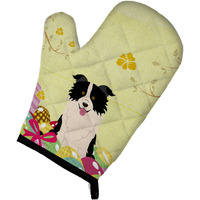 "Caroline's Treasures Easter Eggs Border Collie Black White Oven Mitt, Multicolor, 12"" x 8.5"""