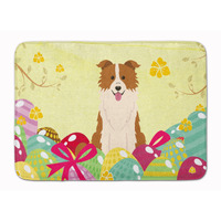 Caroline's Treasures Easter Eggs Border Collie Red White Machine Washable Memory Foam Mat doormats