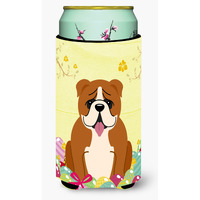 "Caroline's Treasures Easter English Bulldog Red White Tall Boy Beverage Insulator Hugger, Multicolor"