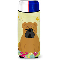 "Caroline's Treasures Easter Eggs English Bulldog Red Michelob Ultra Hugger For Slim Cans, Slim Can, Multicolor"