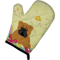"Caroline's Treasures Easter Eggs English Bulldog Red Oven Mitt, Multicolor, 12"" x 8.5"""