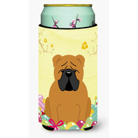 "Caroline's Treasures Easter Eggs English Bulldog Red Tall Boy Beverage Insulator Hugger, Multicolor"