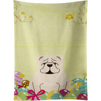 "Caroline's Treasures Easter Eggs English Bulldog White Kitchen Towel, Multicolor, 25"" x 15"""