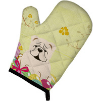 "Caroline's Treasures Easter Eggs English Bulldog White Oven Mitt, Multicolor, 12"" x 8.5"""