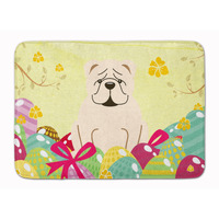 Caroline's Treasures Easter Eggs English Bulldog White Machine Washable Memory Foam Mat doormats