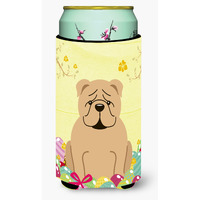 "Caroline's Treasures Easter Eggs English Bulldog Fawn Tall Boy Beverage Insulator Hugger, Multicolor"