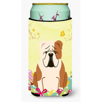 "Caroline's Treasures Easter English Bulldog Fawn White Tall Boy Beverage Insulator Hugger, Multicolor"