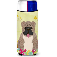 "Caroline's Treasures Easter English Bulldog Michelob Ultra Hugger For Slim Cans, Slim Can, Multicolor"