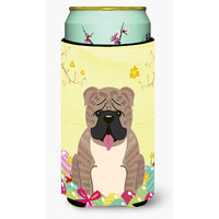 "Caroline's Treasures Easter English Bulldog Grey Tall Boy Beverage Insulator Hugger, Multicolor"