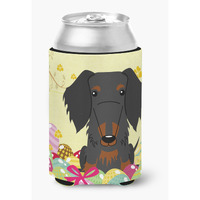 "Caroline's Treasures Easter Eggs Wire Haired Dachshund black Tan Can or Bottle Hugger, Can Hugger, Multicolor"