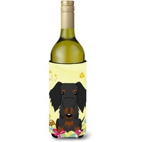 "Caroline's Treasures BB6127LITERK Easter Wire Haired Dachshund Wine Bottle Beverage Insulator Hugger, 750ml, Multicolor"