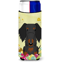"Caroline's Treasures Easter Wire Haired Dachshund Michelob Ultra Hugger For Slim Cans, Slim Can, Multicolor"