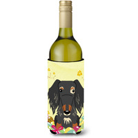 "Caroline's Treasures BB6128LITERK Easter Wire Haired Dachshund Wine Bottle Beverage Insulator Hugger, 750ml, Multicolor"
