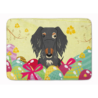 "Caroline's Treasures Easter Eggs Wire Haired Dachshund Dapple Machine Washable Memory Foam Mat doormats, Multicolor"