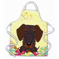 "Caroline's Treasures Easter Eggs Wire Haired Dachshund Chocolate Apron, Large, Multicolor"