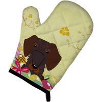 "Caroline's Treasures Easter Eggs Wire Haired Dachshund Chocolate Oven Mitt, Multicolor, 12"" x 8.5"""