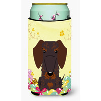 "Caroline's Treasures Easter Wire Haired Dachshund Tall Boy Beverage Insulator Hugger, Multicolor"