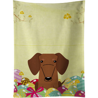 "Caroline's Treasures Easter Eggs Dachshund Red Brown Kitchen Towel, Multicolor, 25"" x 15"""