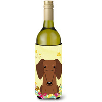 "Caroline's Treasures BB6130LITERK Easter Eggs Dachshund Red Brown Wine Bottle Beverage Insulator Hugger, 750ml, Multicolor"