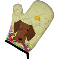 "Caroline's Treasures Easter Eggs Dachshund Red Brown Oven Mitt, Multicolor, 12"" x 8.5"""