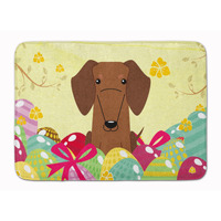 "Caroline's Treasures Easter Eggs Dachshund Red Brown Machine Washable Memory Foam Mat doormats, Multicolor"