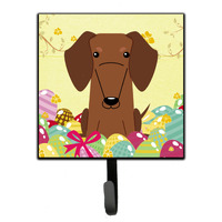 "Caroline's Treasures Easter Eggs Dachshund Red Brown Wall Hook, Small, Multicolor"