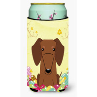 "Caroline's Treasures Easter Eggs Dachshund Red Brown Tall Boy Beverage Insulator Hugger, Multicolor"
