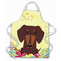 "Caroline's Treasures Easter Eggs Dachshund Chocolate Apron, Large, Multicolor"