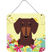 "Caroline's Treasures Easter Eggs Dachshund Chocolate Metal Print, 6 x 6, Multicolor"