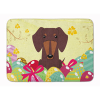 "Caroline's Treasures Easter Eggs Dachshund Chocolate Machine Washable Memory Foam Mat doormats, Multicolor"